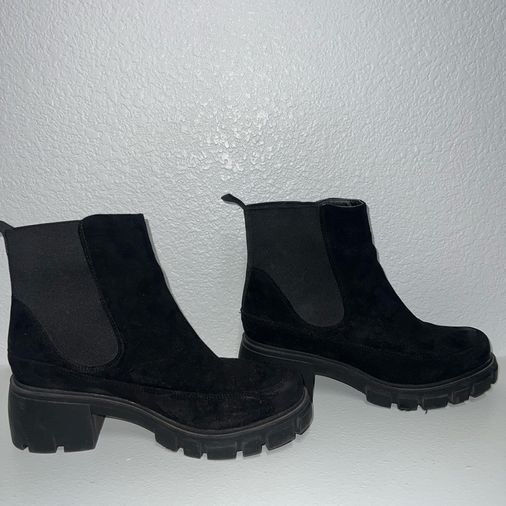 Pierre Dumas Black Ankle Boots Chunky Sole